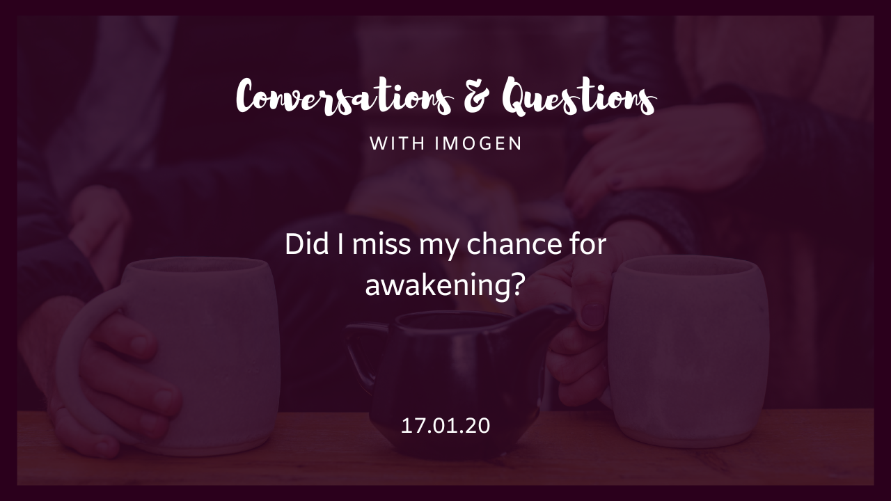 Read more about the article Conversations & Questions: 17/1/20